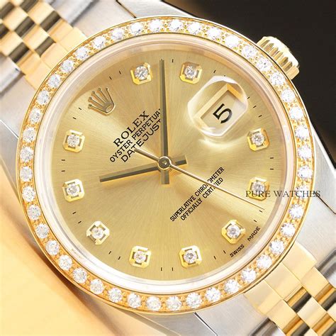 rolex mens datejust model 16233 18kt gold & stainless steel|pre owned Rolex Datejust 16233.